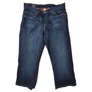 Lucky Brand Vintage Dark Blue Button-Fly Crop Jeans Stretch Denim Size 8/29